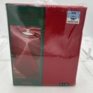 Tobin Home Fashions Red Christmas Holiday Tablecloth 60x102” Oblong.